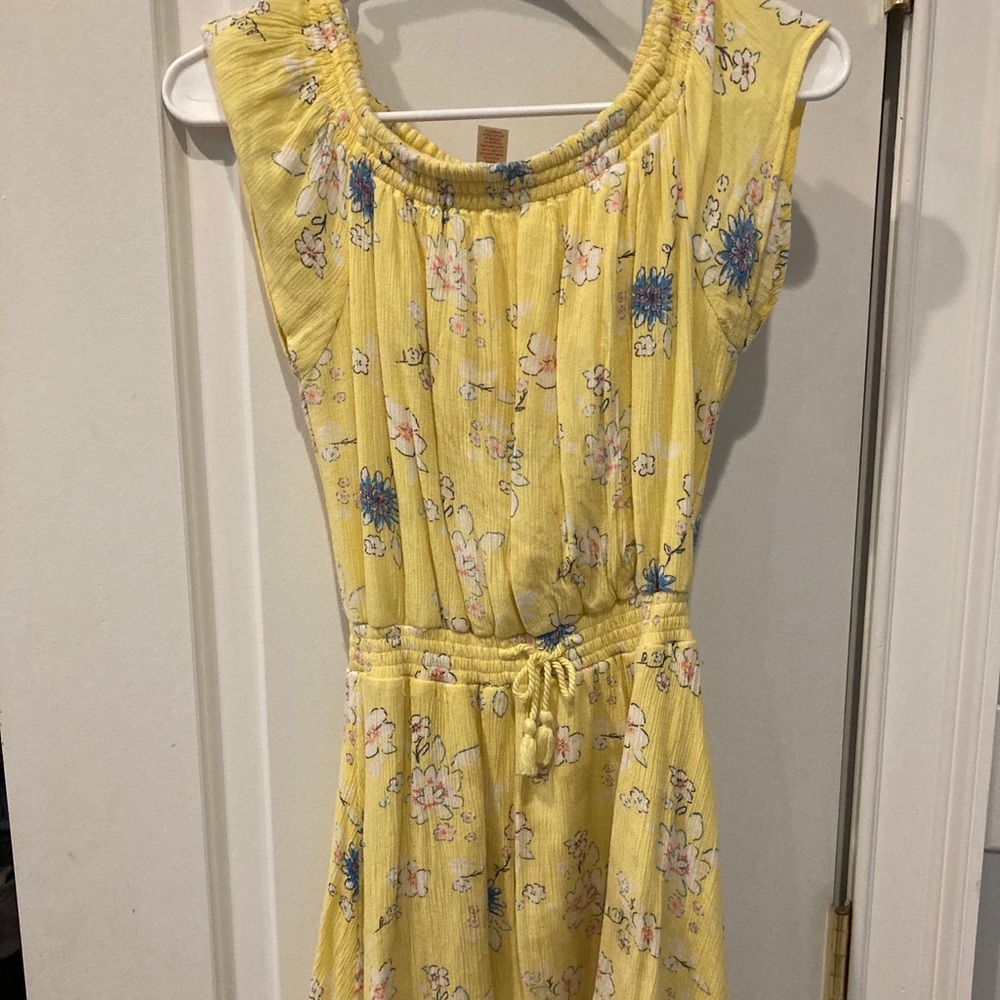 justice yellow flower stretchy dress